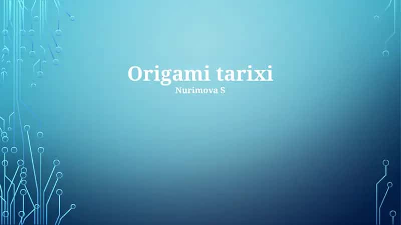 Origami tarixi 1