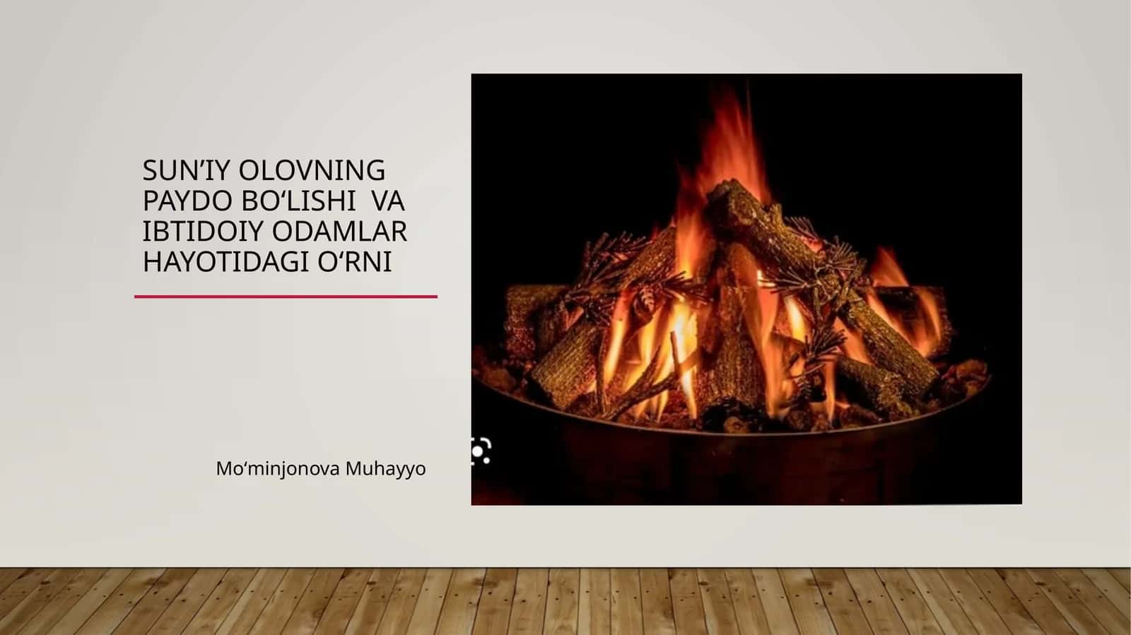 SUNʼIY OLOVNING PAYDO BoʻLISHI VA ibtidoiy odamlar hayotidagi oʻrni 1