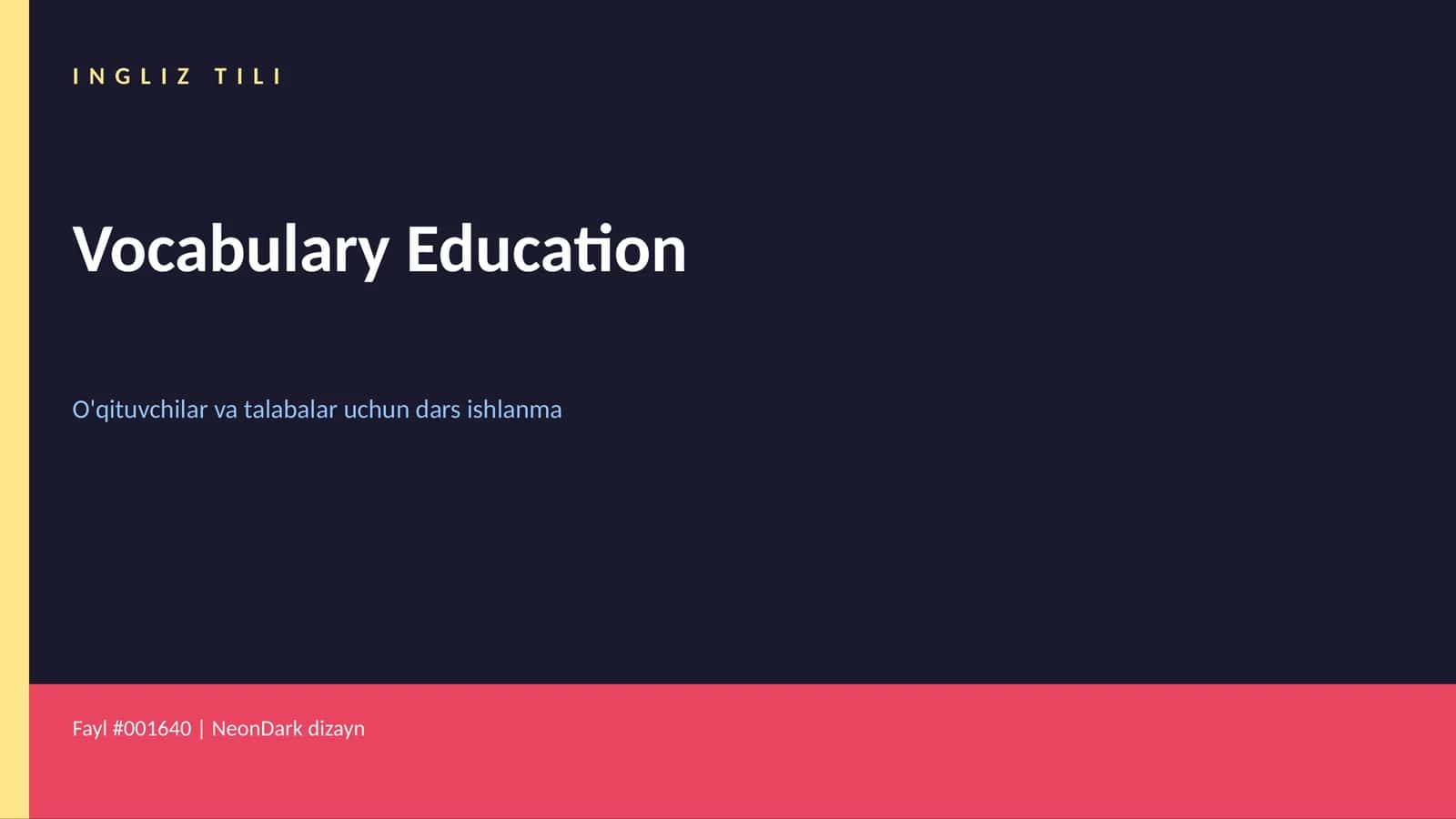 Vocabulary Education 1
