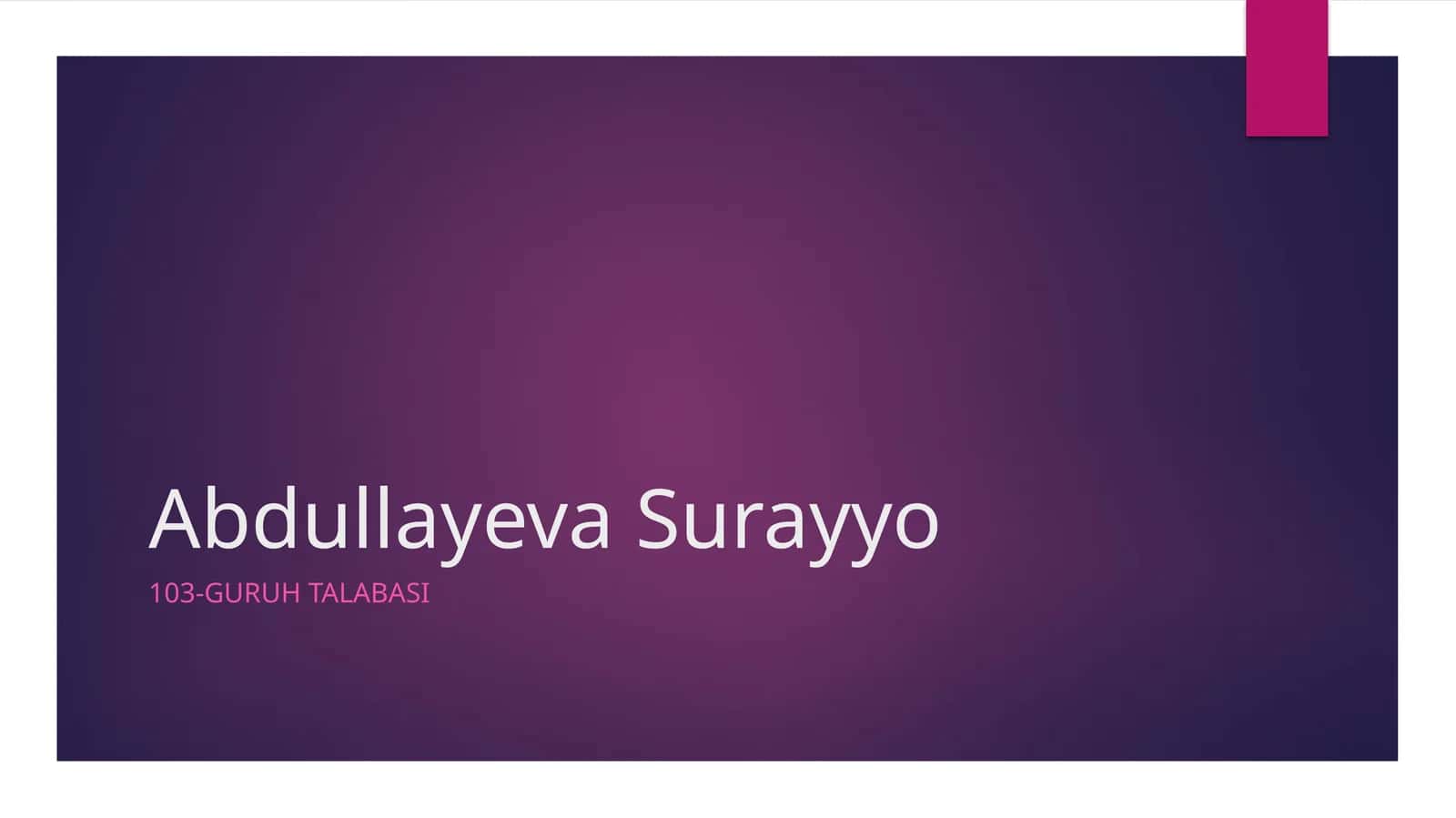 Abdullayeva Surayyo 1