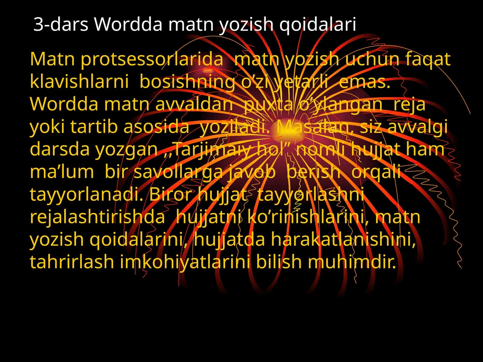 3-dars Wordda matn yozish qoidalari 1