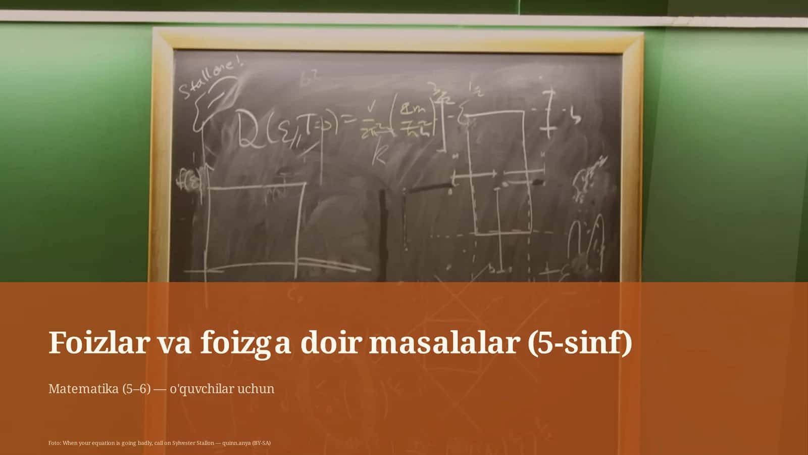 Foizlar va foizga doir masalalar (5-sinf) 1