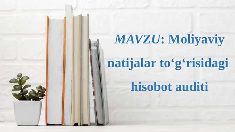 Moliyaviy natijalar to'g'risidagi hisobot auditining maqsadi, vazifalari va ma'lumot manbalari 1