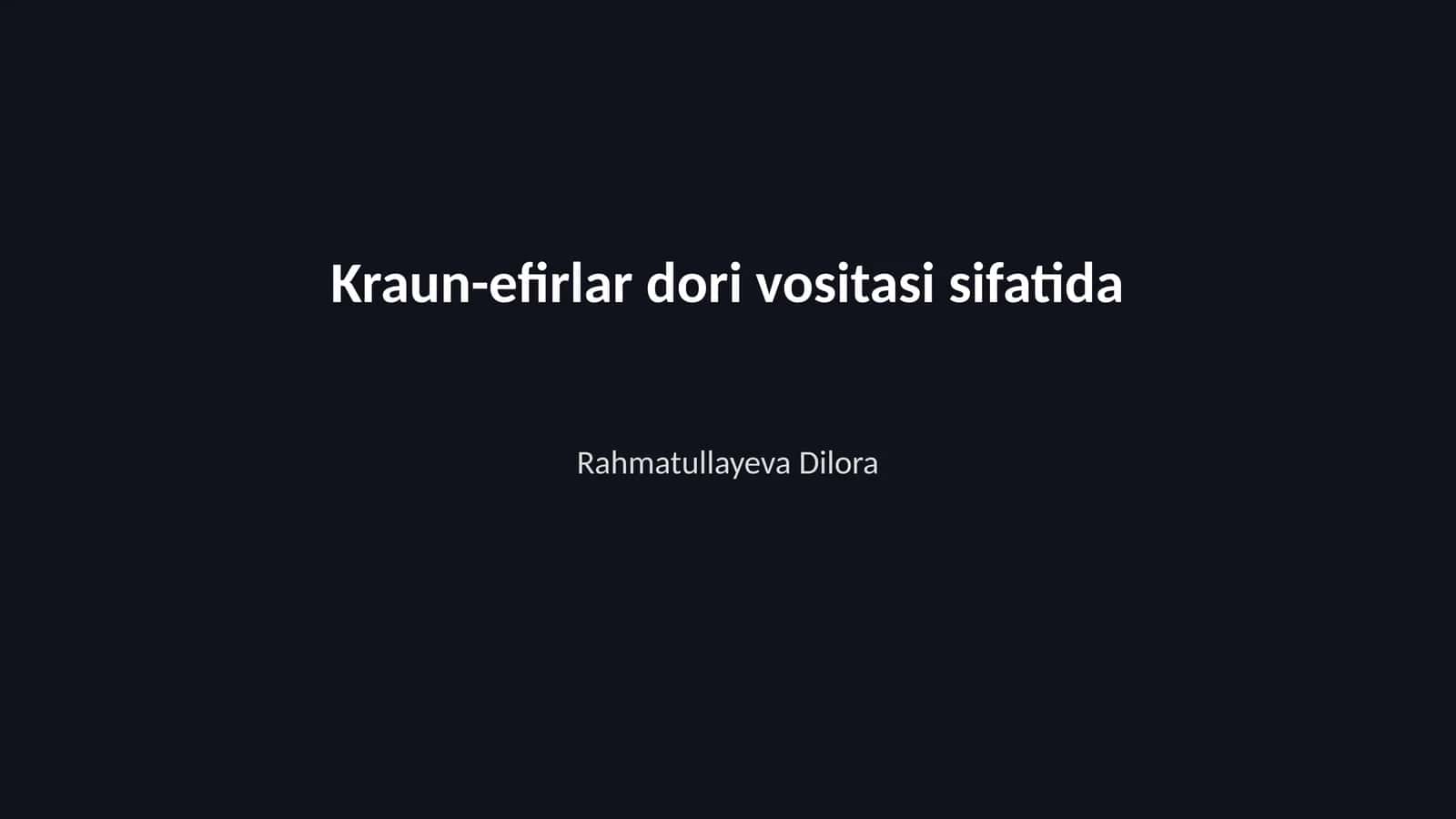 Kraun-efirlar dori vositasi sifatida 1
