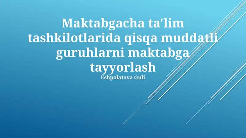 Maktabga Tayyorgarlik Jarayoni 1