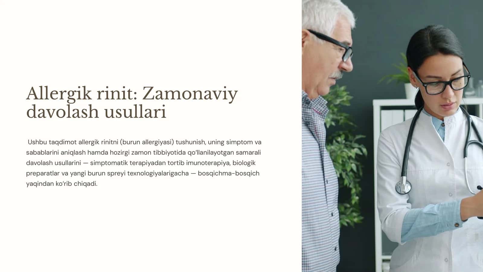 Allergik rinit: Zamonaviy davolash usullari 1