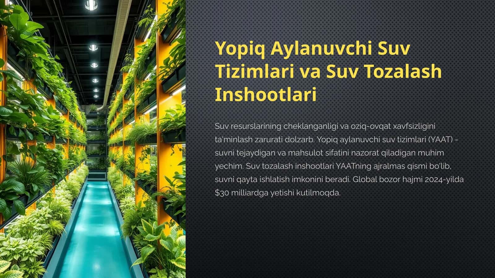 Yopiq Aylanuvchi Suv Tizimlari va Suv Tozalash Inshootlari 1