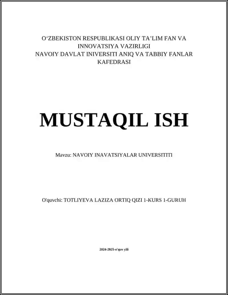 Navoiy Innovatsiyalar Universiteti