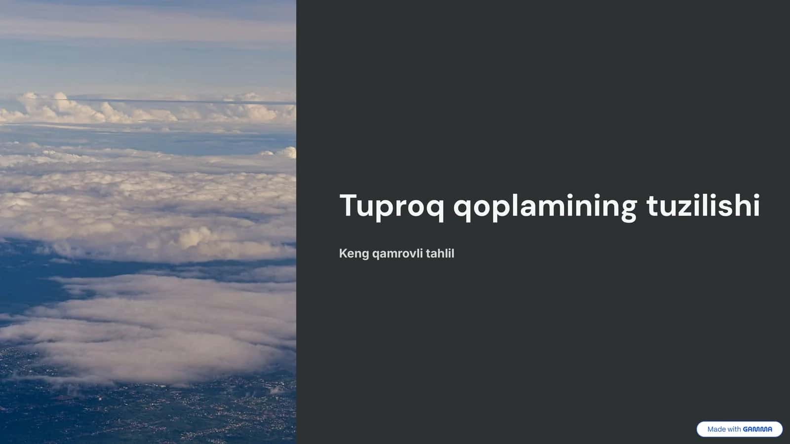 Tuproq qoplamining tuzilishi 1