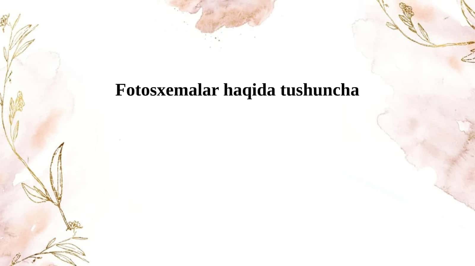 Fotosxemalar haqida tushuncha 1