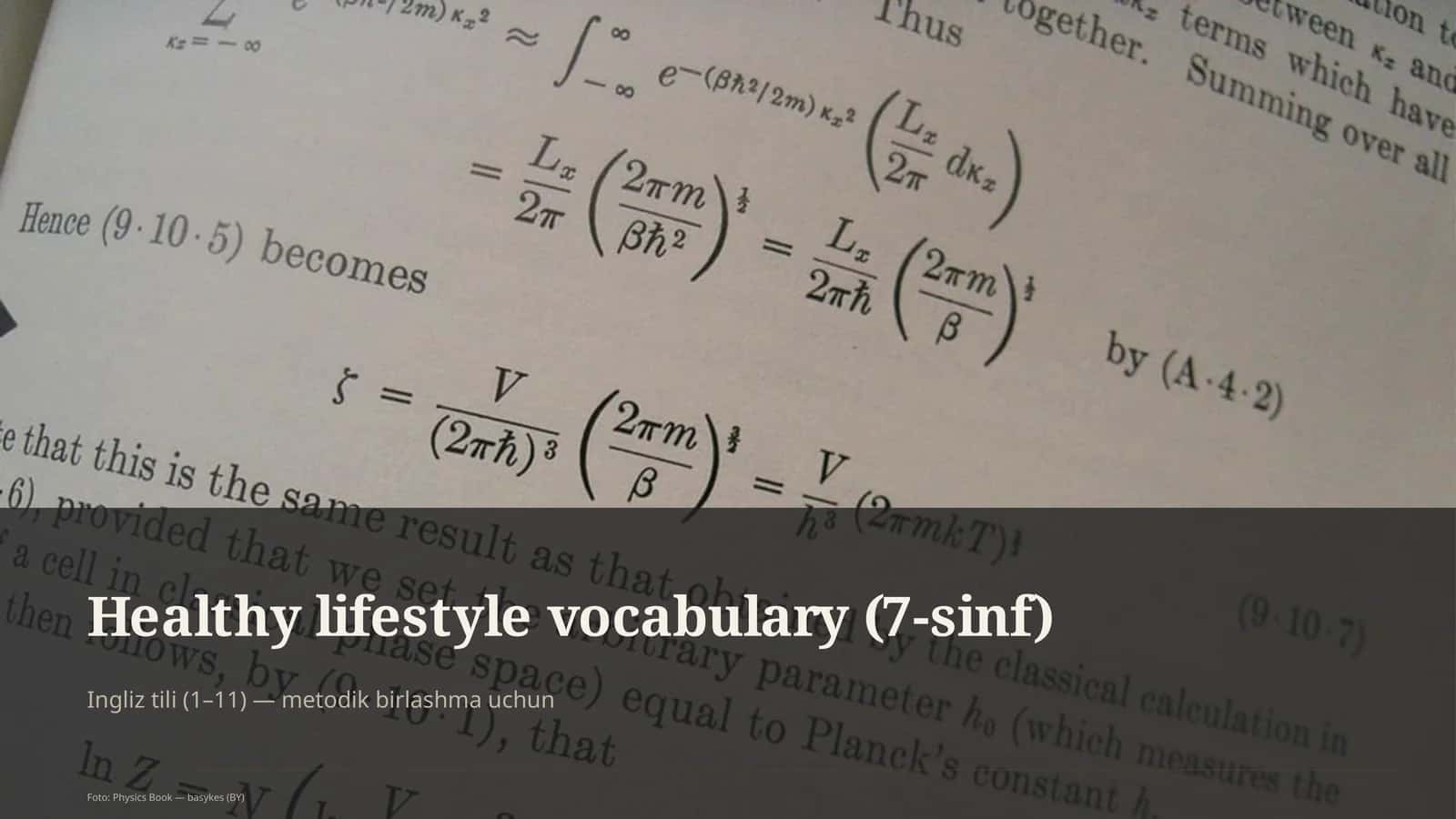 Healthy lifestyle vocabulary (7-sinf) 1