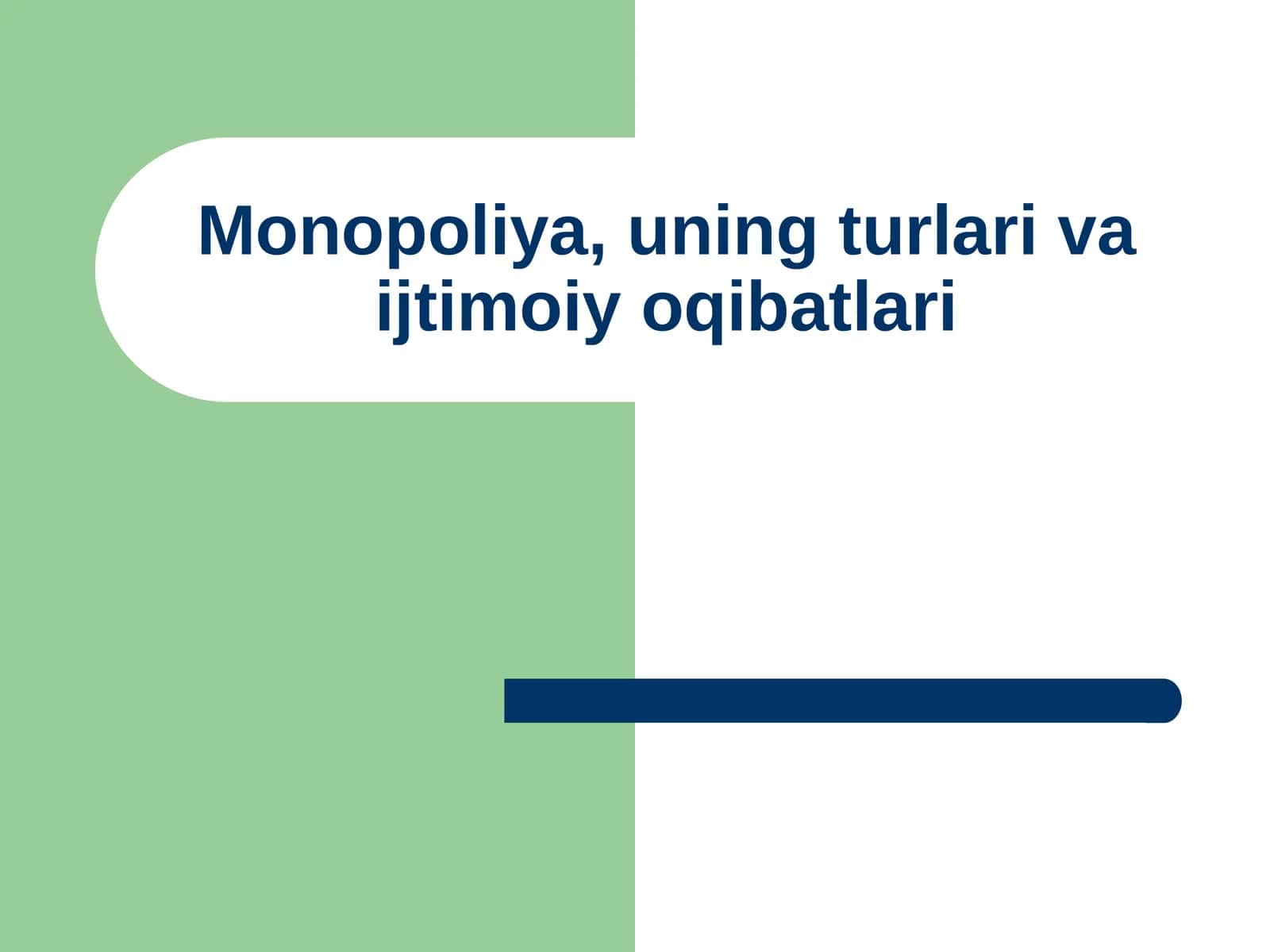Monopoliya va raqobatning tizimini yanada takomillashtirish 1