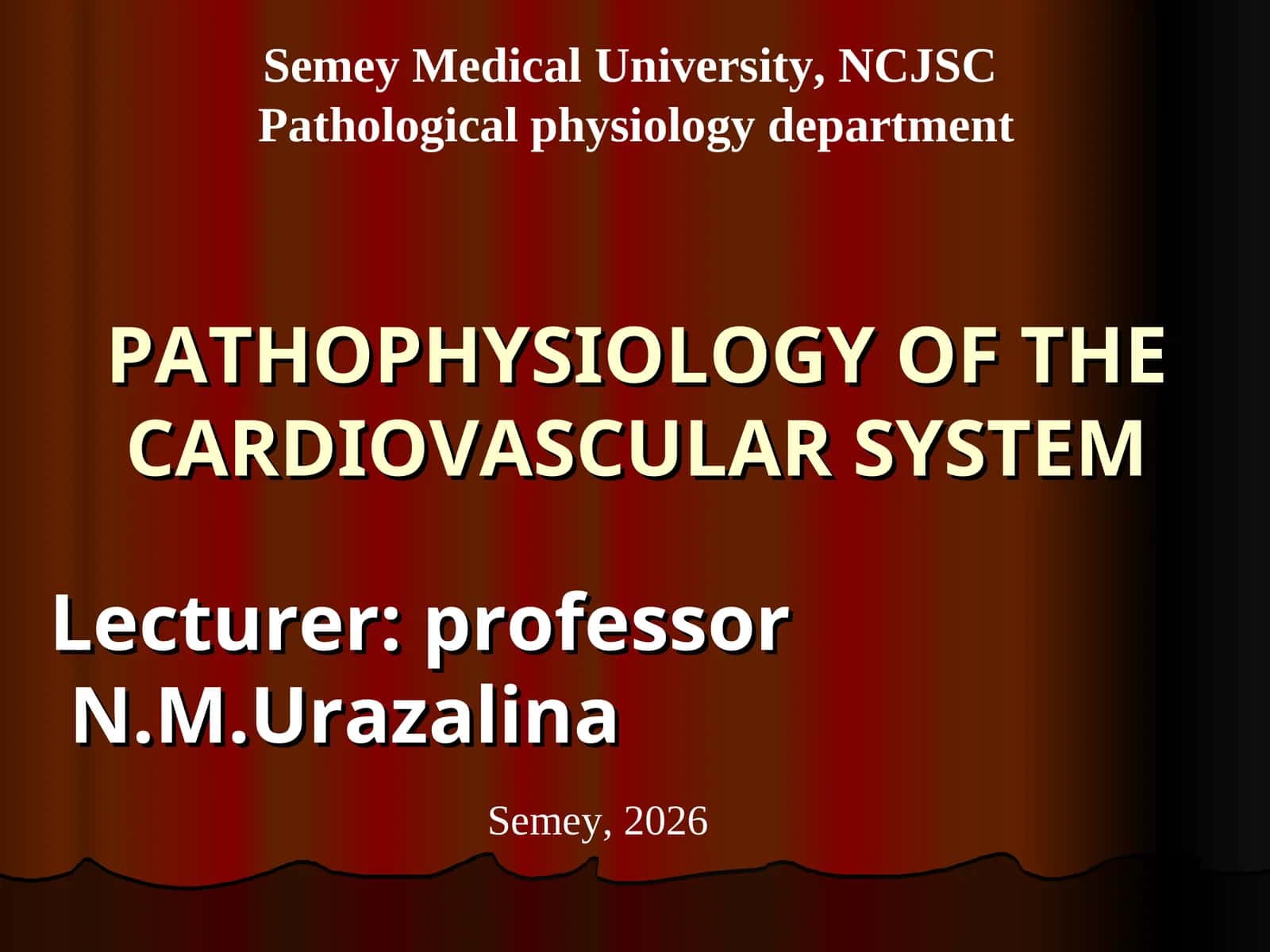 PATHOPHYSIOLOGY OF THE CARDIOVASCULAR SYSTEM 1
