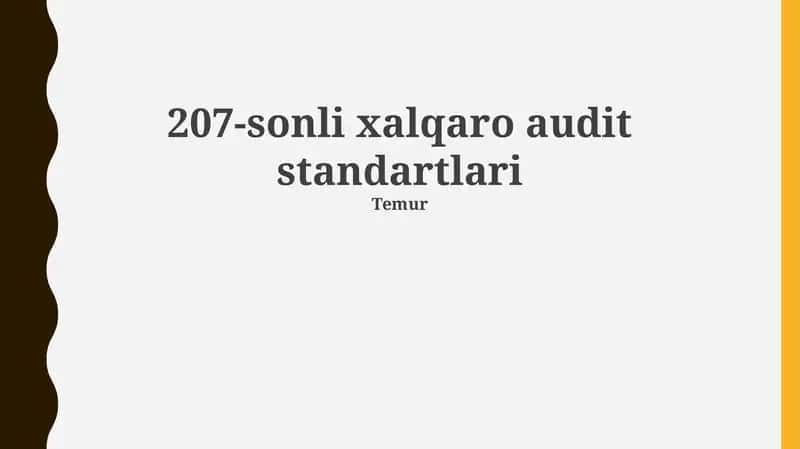 Xalqaro audit standartlari 207 1
