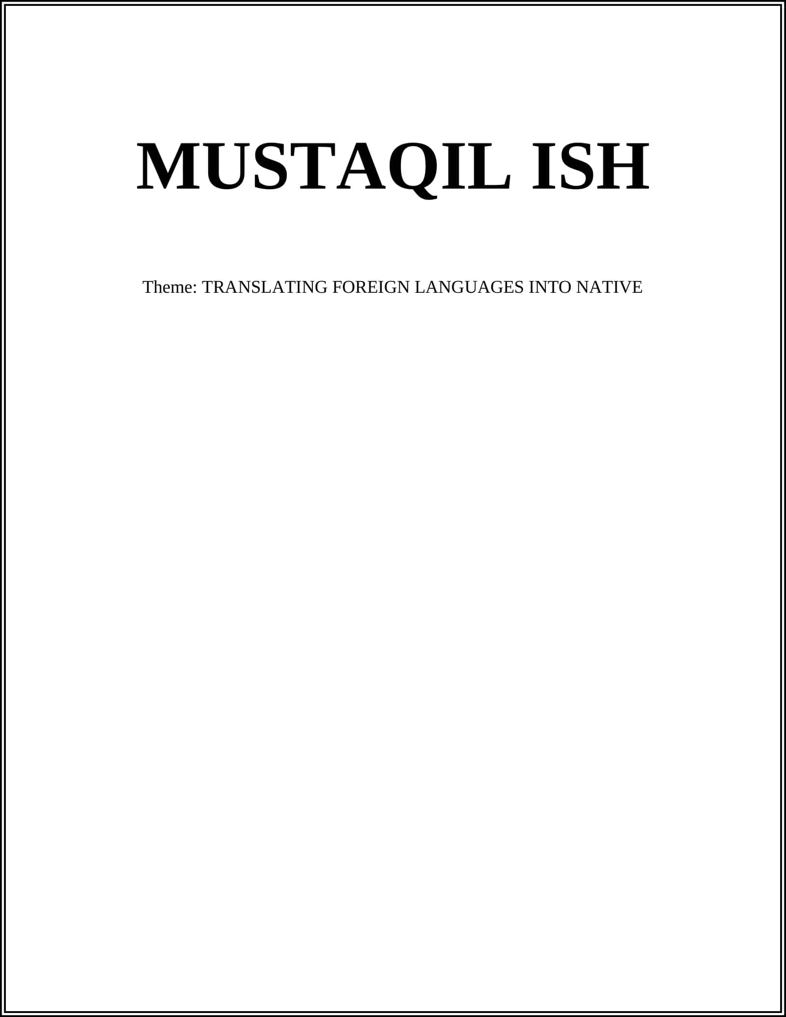 TRANSLATING FOREIGN LANGUAGES INTO NATIVE 1