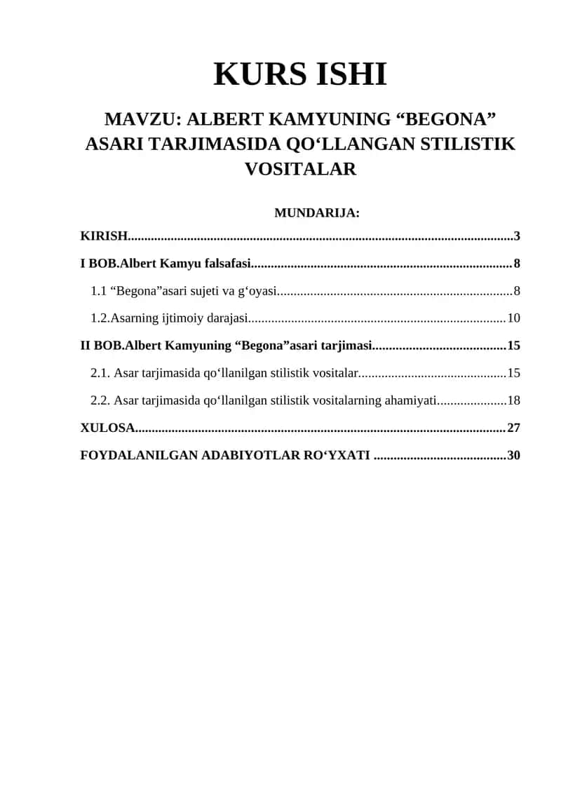 ALBERT KAMYUNING “BEGONA” ASARI TARJIMASIDA QOʻLLANGAN STILISTIK VOSITALAR 1
