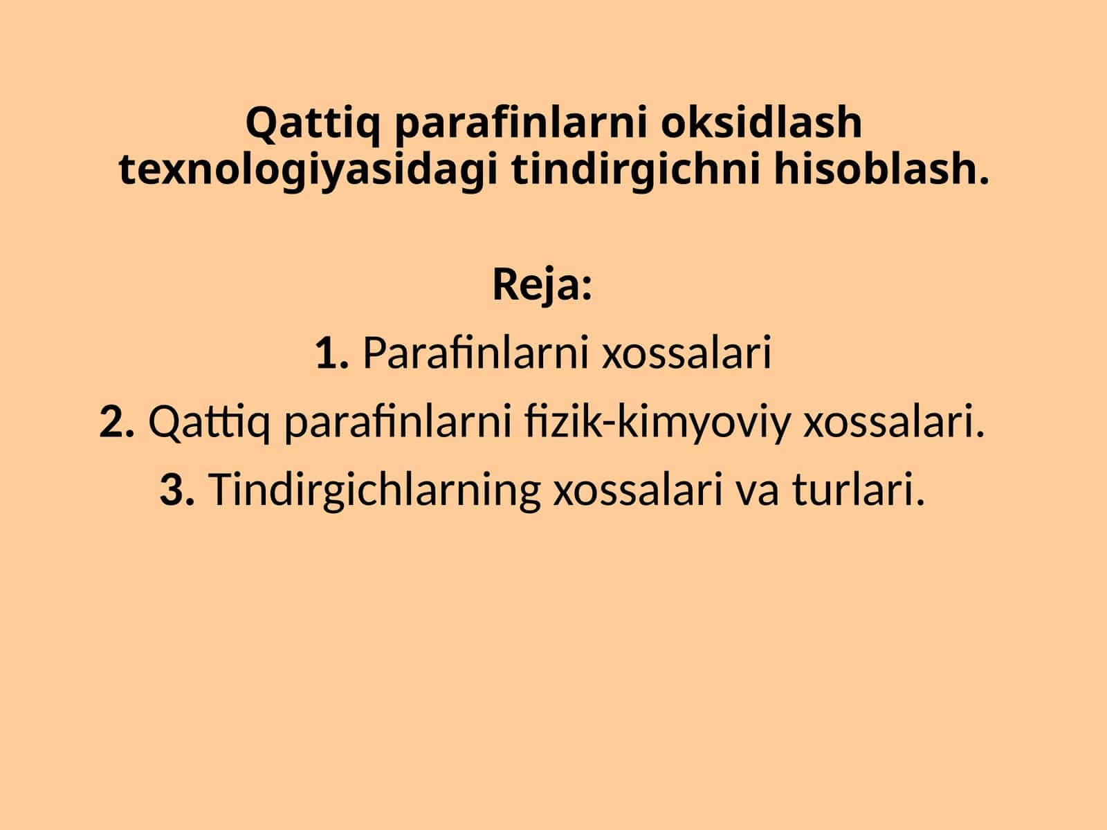 Qattiq parafinlarni oksidlash texnologiyasidagi tindirgichni hisoblash 1