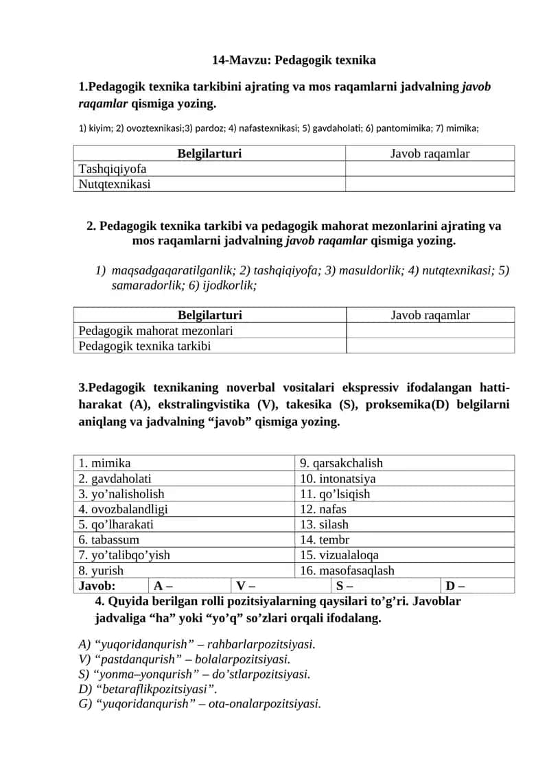 Pedagogik texnika 1