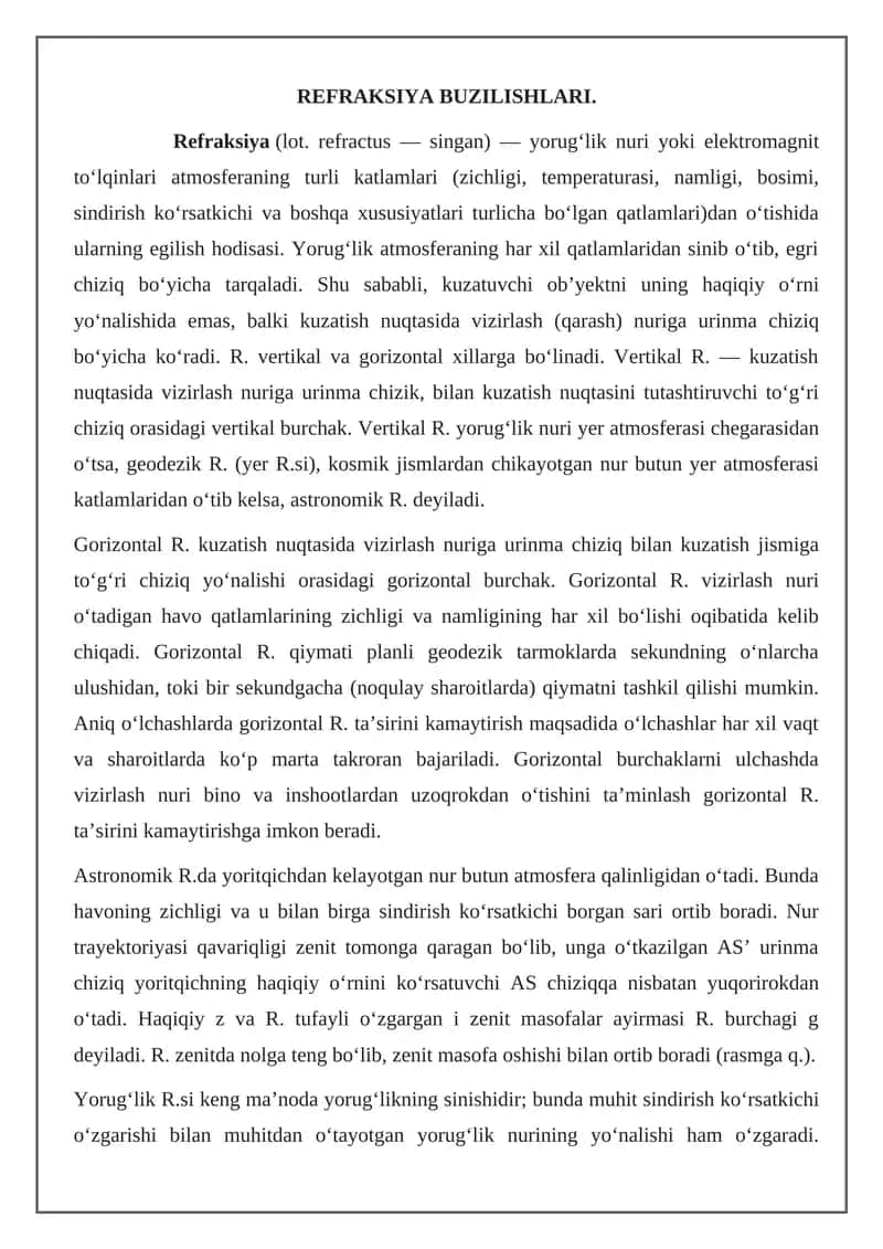 Refraksiya Buzilishlari 1