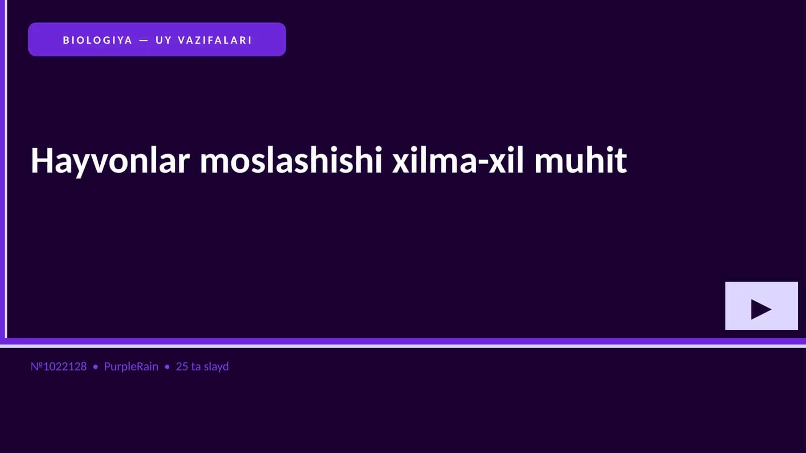 BIOLOGIYA — UY VAZIFALARI 1