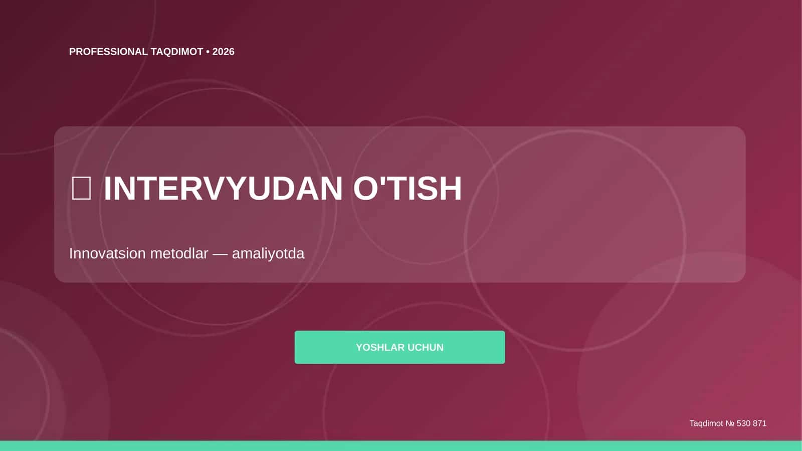 INTERVYUDAN O'TISH 1