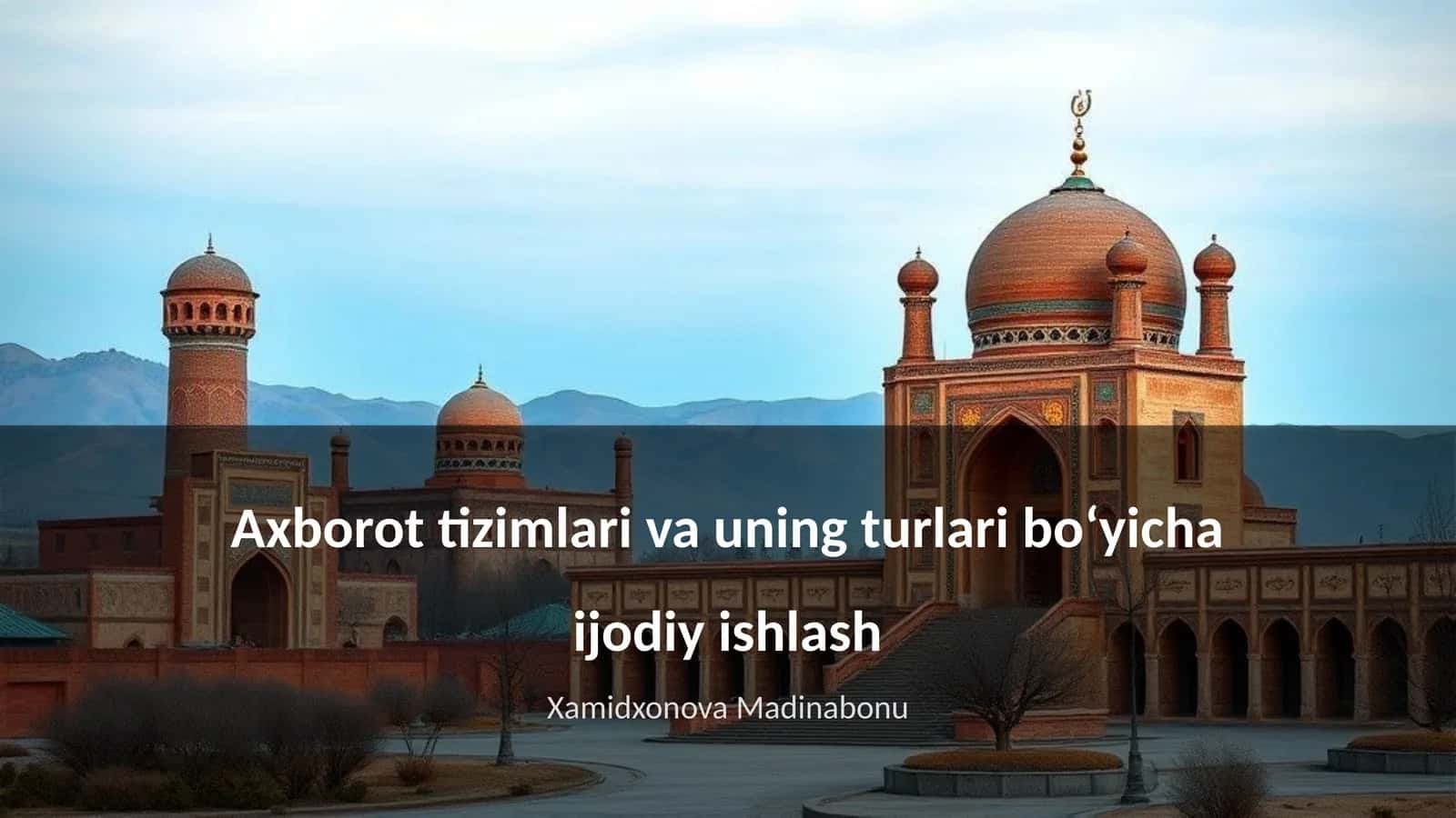 Axborot tizimlari va uning turlari boʻyicha ijodiy ishlash 1