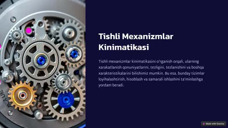 Tishli Mexanizmlar Kinimatikasi 1