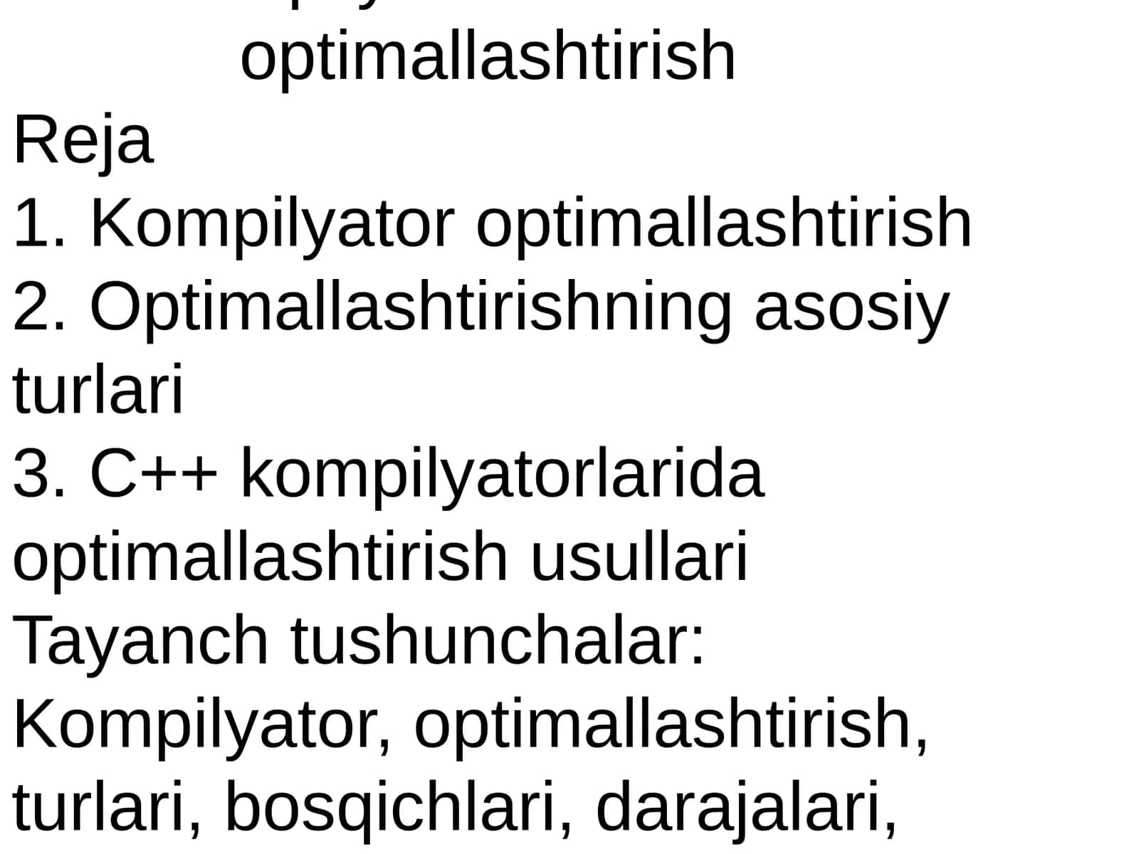 Optimallashtirishning asosiy turlari 1