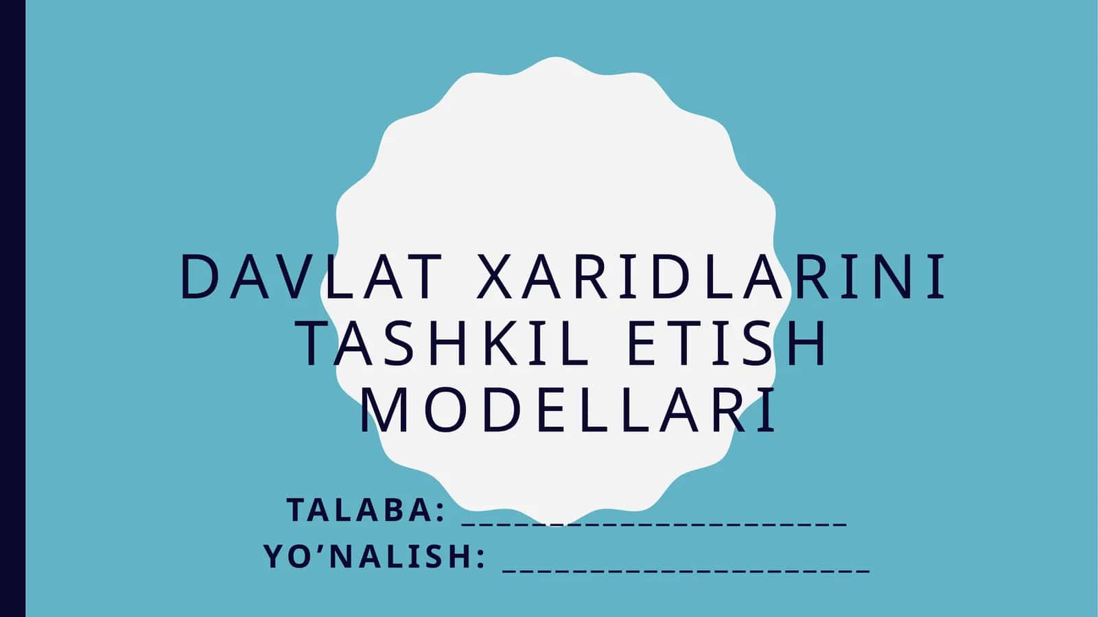 Davlatxaridlar initashkiletish modellari 1