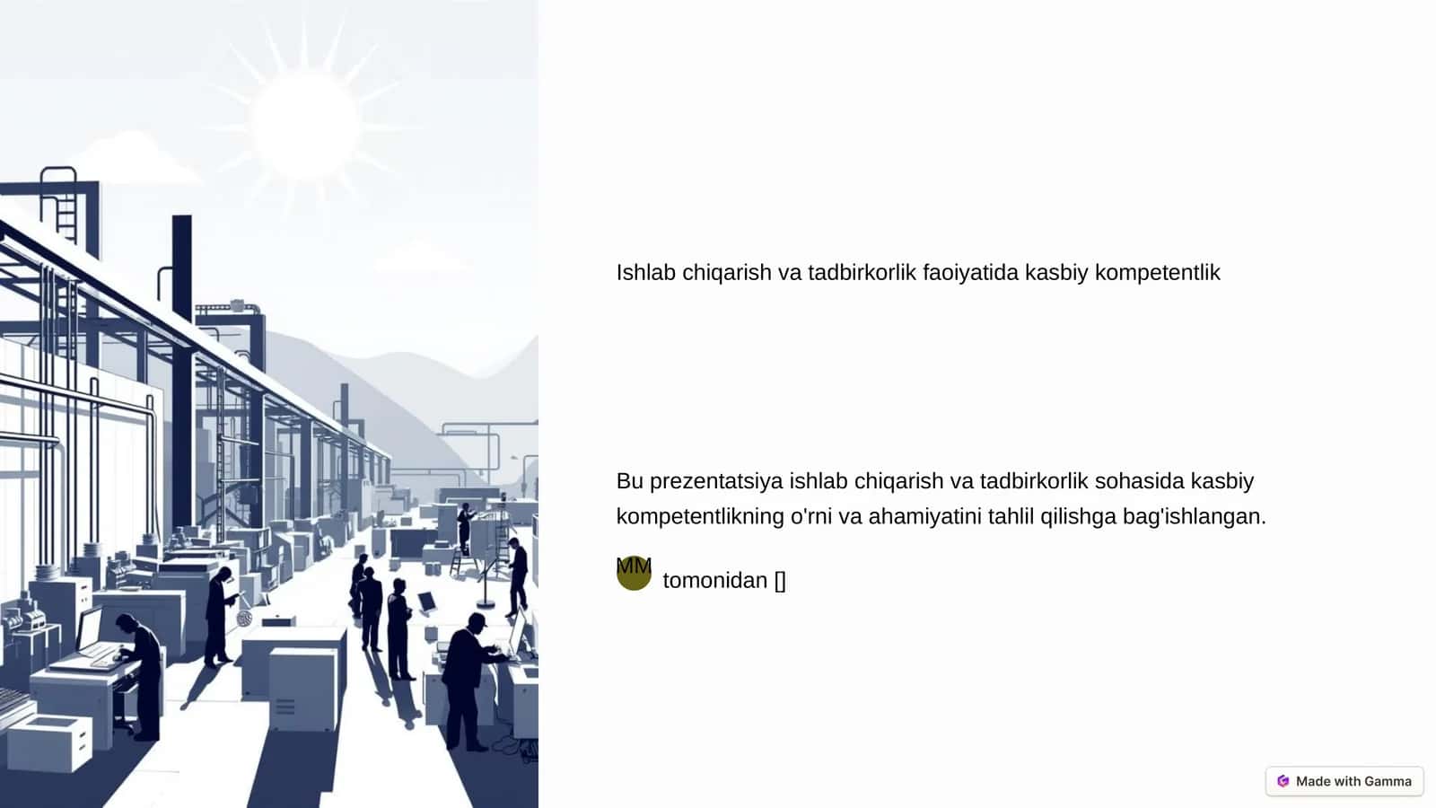 Ishlab chiqarish va tadbirkorlik faoiyatida kasbiy kompetentlik 1