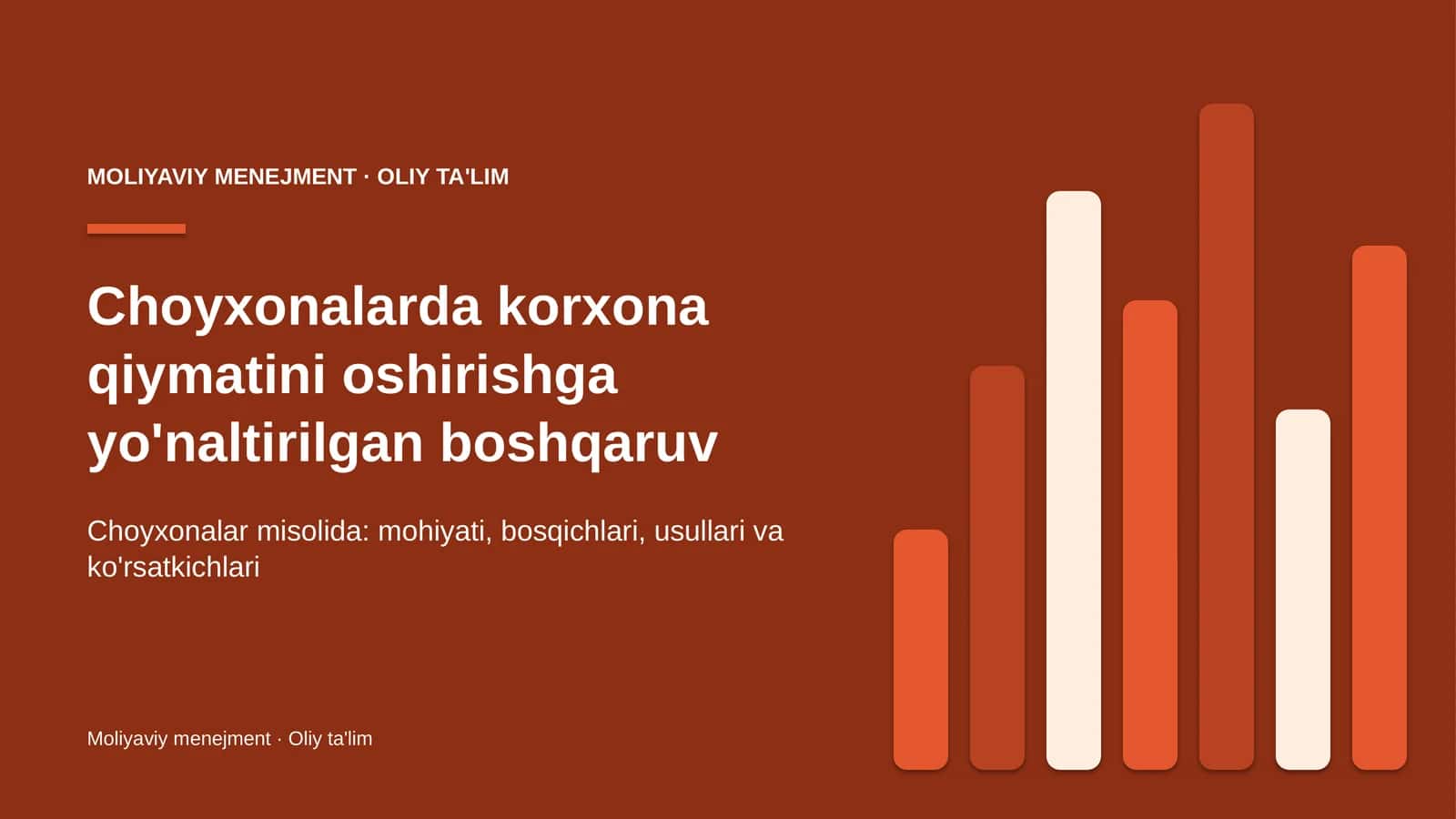 Moliyaviy Menejment va Oliy Ta'limga kirish 1