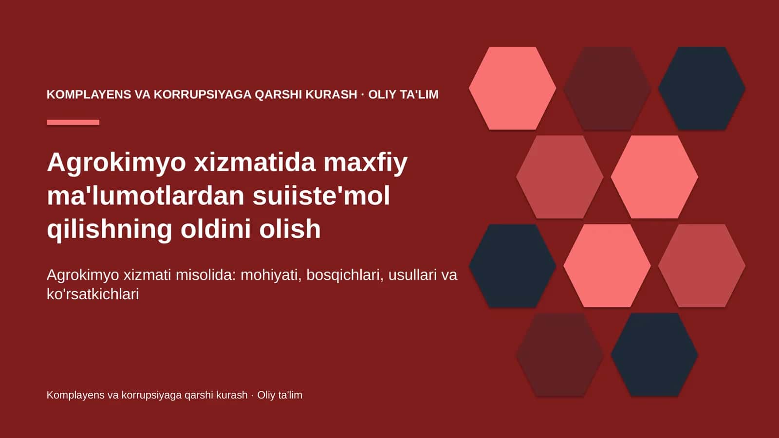 Agrokimyo xizmatida maxfiy ma'lumotlardan suiiste'mol qilishning oldini olish 1
