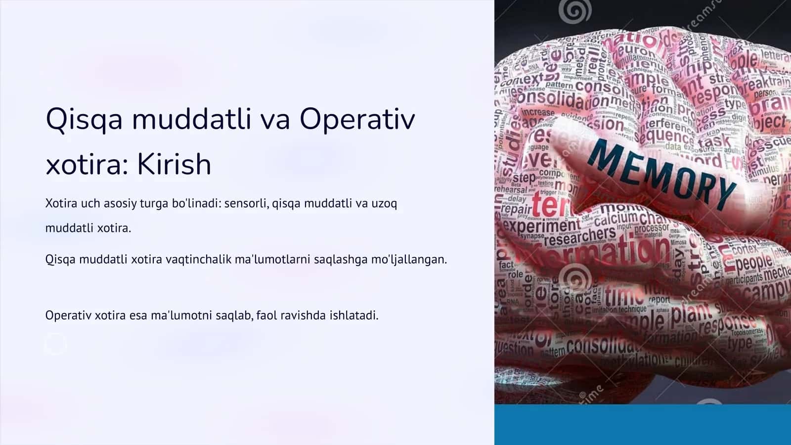 Qisqa muddatli va Operativ xotira 1