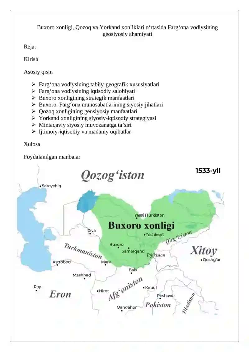 Farg‘ona vodiysining geosiyosiy ahamiyati 1