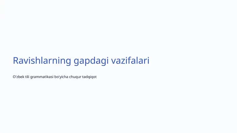 O'zbek tili grammatikasi bo'yicha chuqur tadqiqot 1