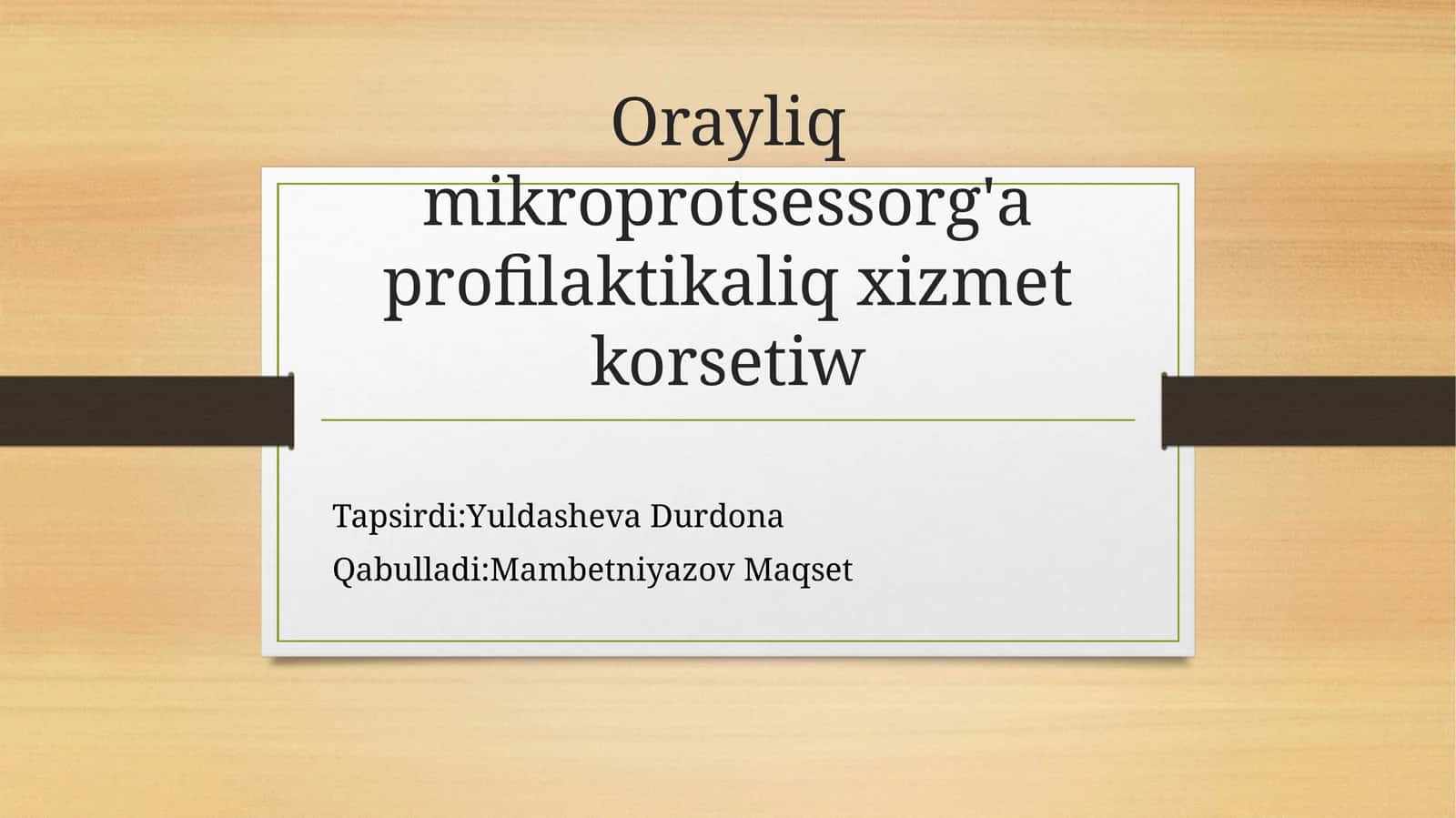 Orayliq mikroprotsessorǵa profilaktikaliq xizmet korsetiw 1