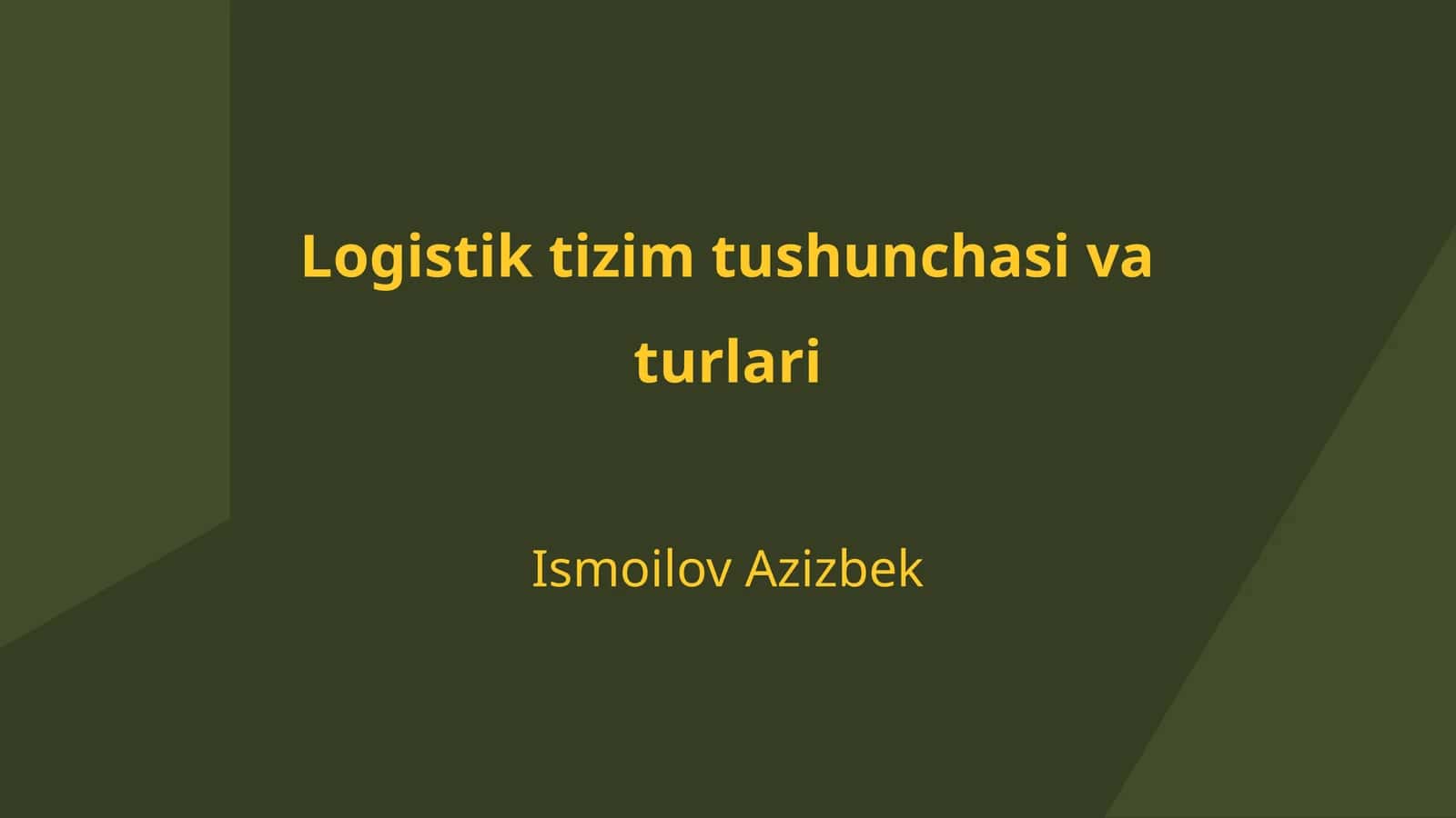 Logistik tizim tushunchasi va turlari 1