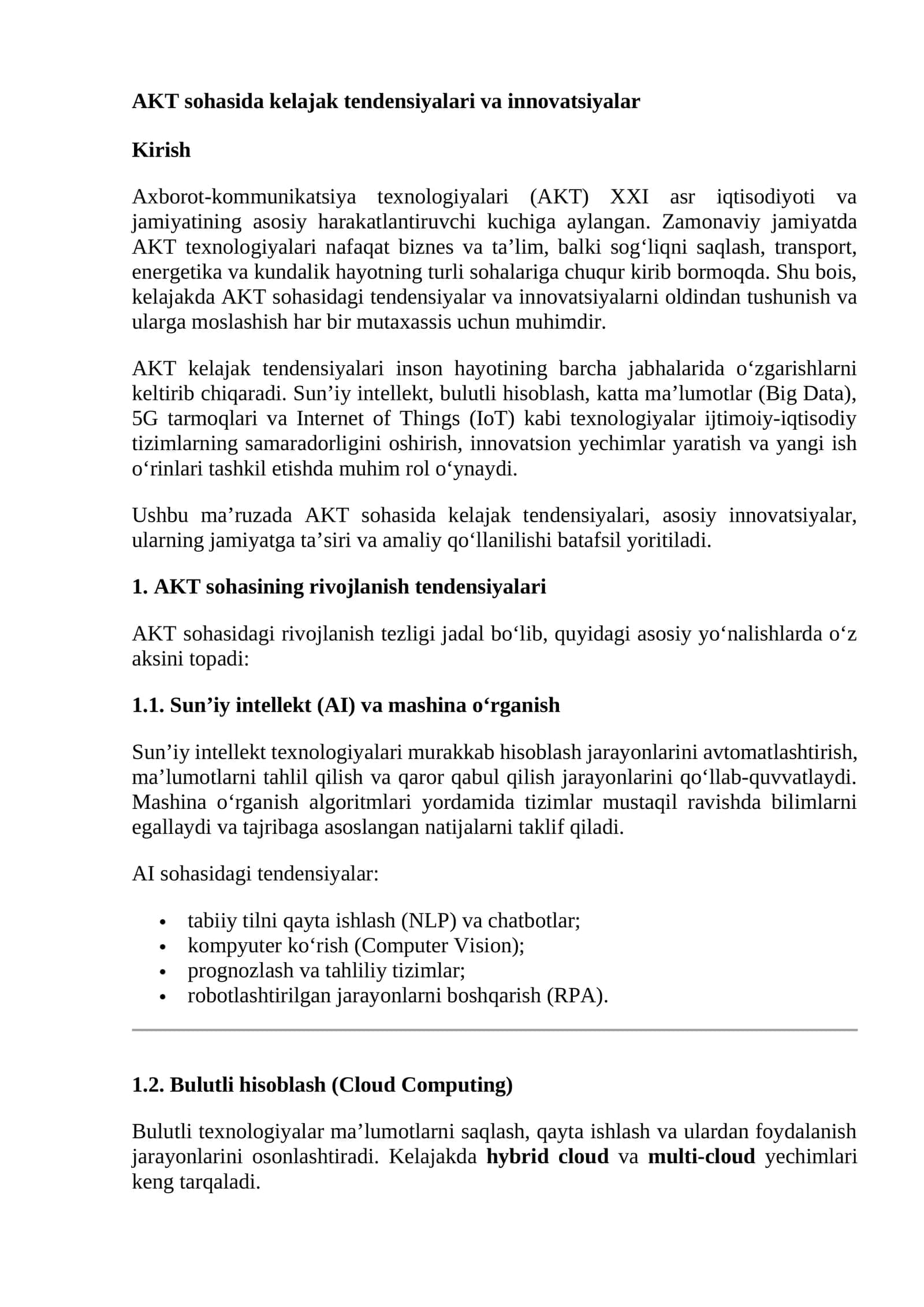 AKT sohasida kelajak tendensiyalari va innovatsiyalar 1