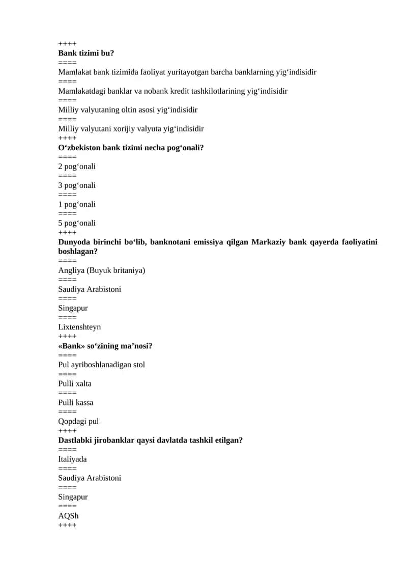 bank ishi test yakuniy 1