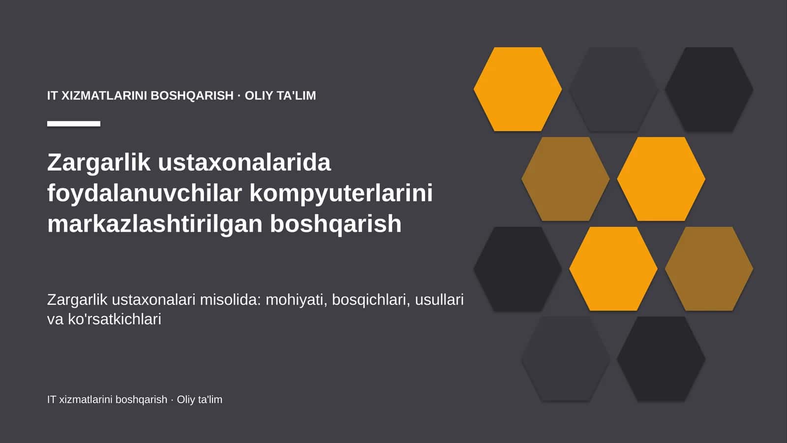Zargarlik ustaxonalarida foydalanuvchilar kompyuterlarini markazlashtirilgan boshqarish 1