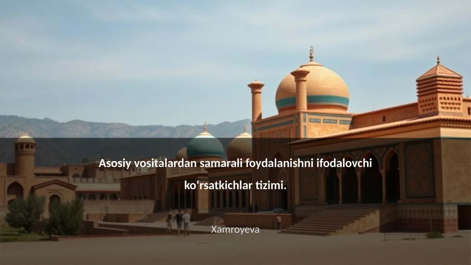 Asosiy vositalardan samarali foydalanishni ifodalovchi koʻrsatkichlar tizimi 1