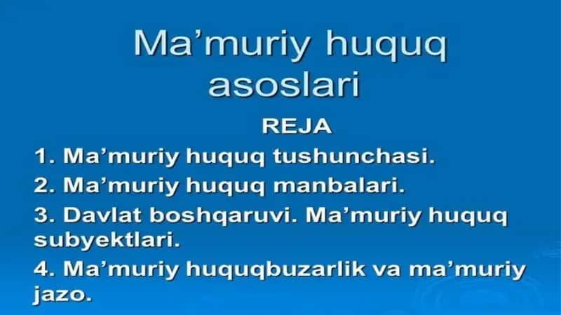 Mamuriy Huquq 1