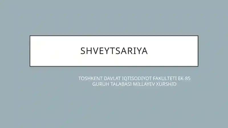 SHVEYTSARIYA 1
