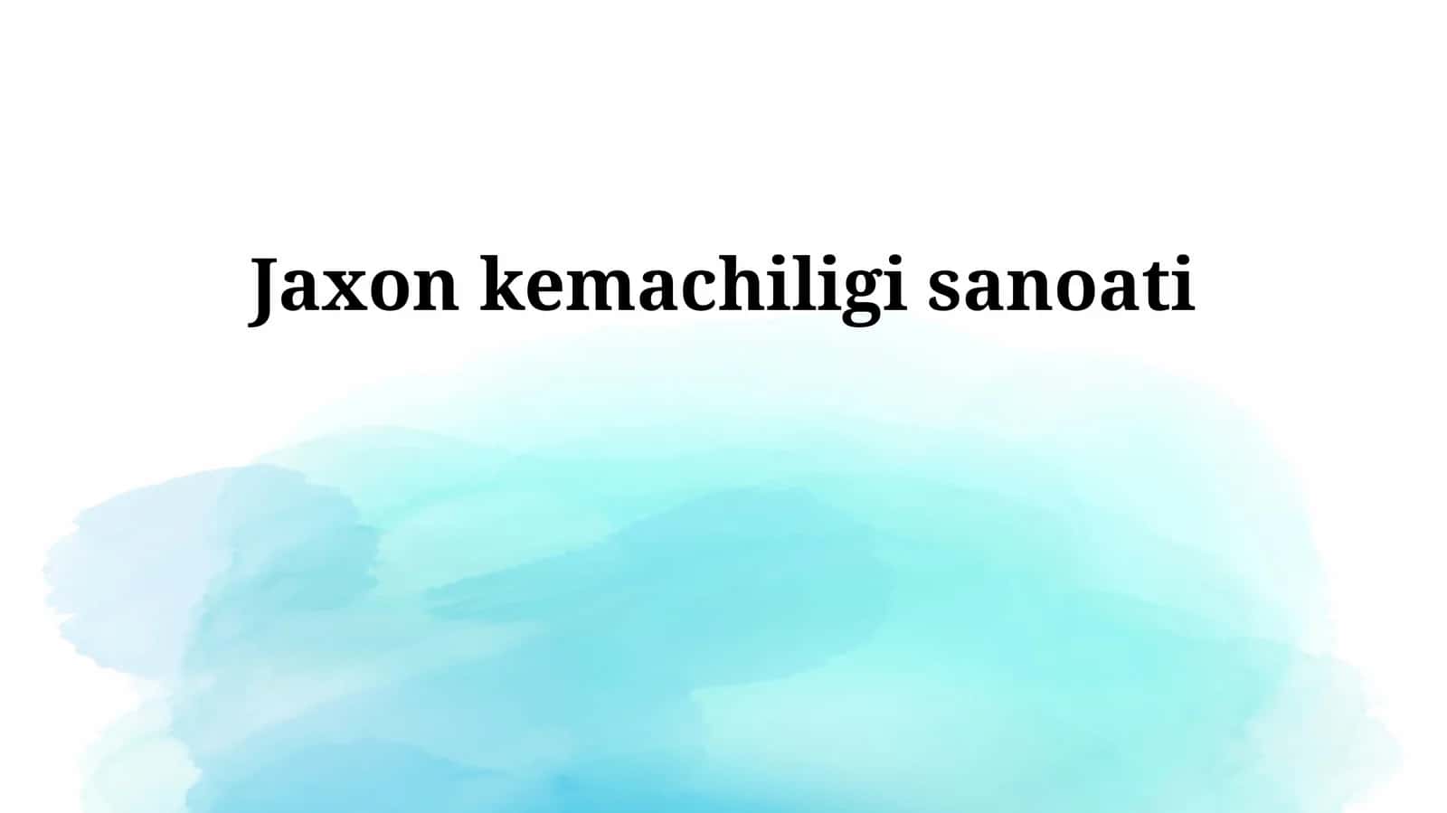 Jaxon To'qimachilik Sanoati: Umumiy Ma'lumot 1