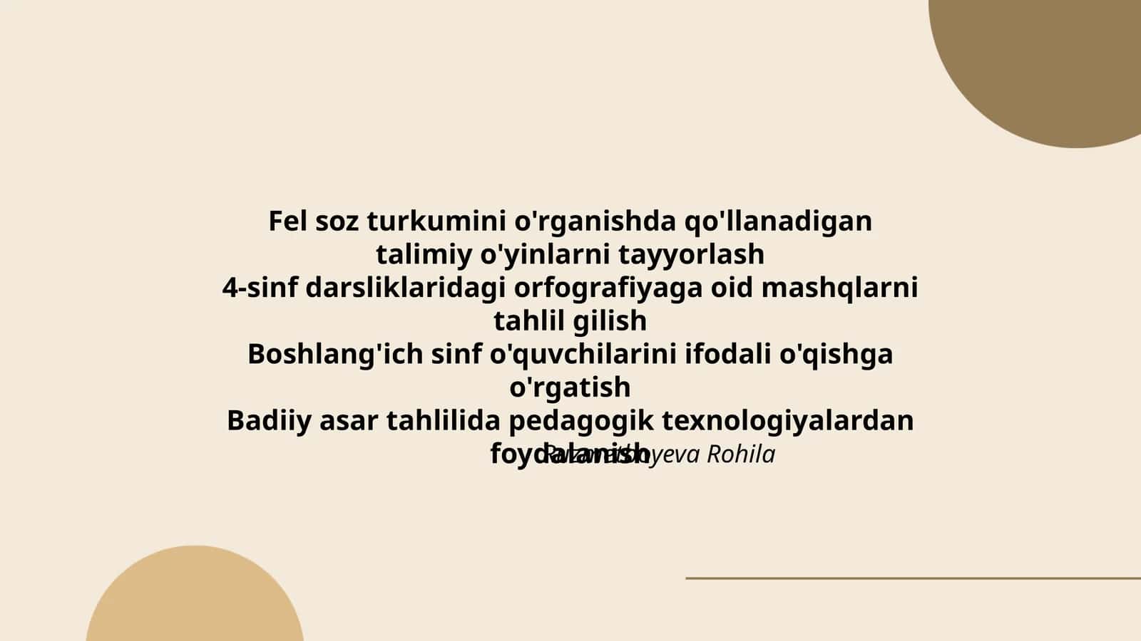 Fel soz turkumini o'rganishda qo'llanadigan talimiy o'yinlarni tayyorlash 1