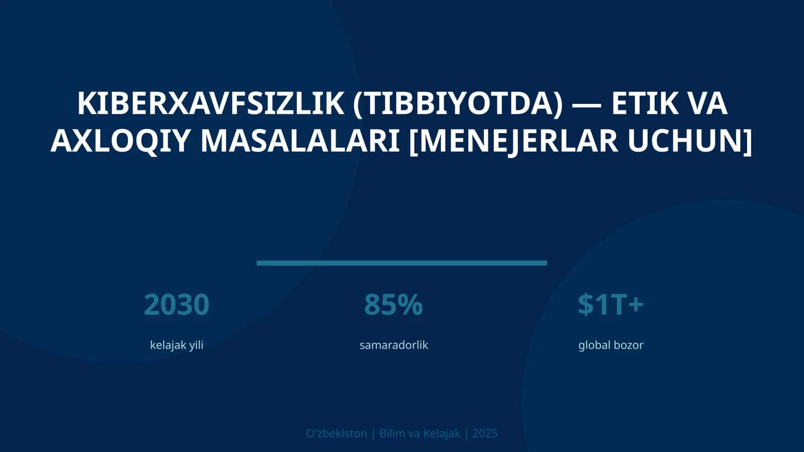 KIBERXAVFSIZLIK (TIBBIYOTDA) — ETIK VA AXLOQIY MASALALARI [MENEJERLAR UCHUN] 1