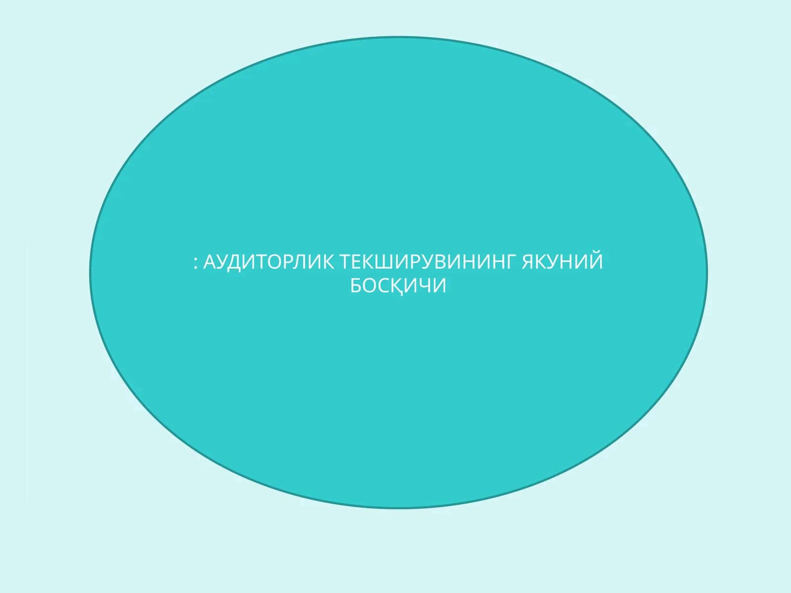 АУДИТОРЛИК ТЕКШИРУВИНИНГ ЯКУНИЙ БОСҚИЧИ 1