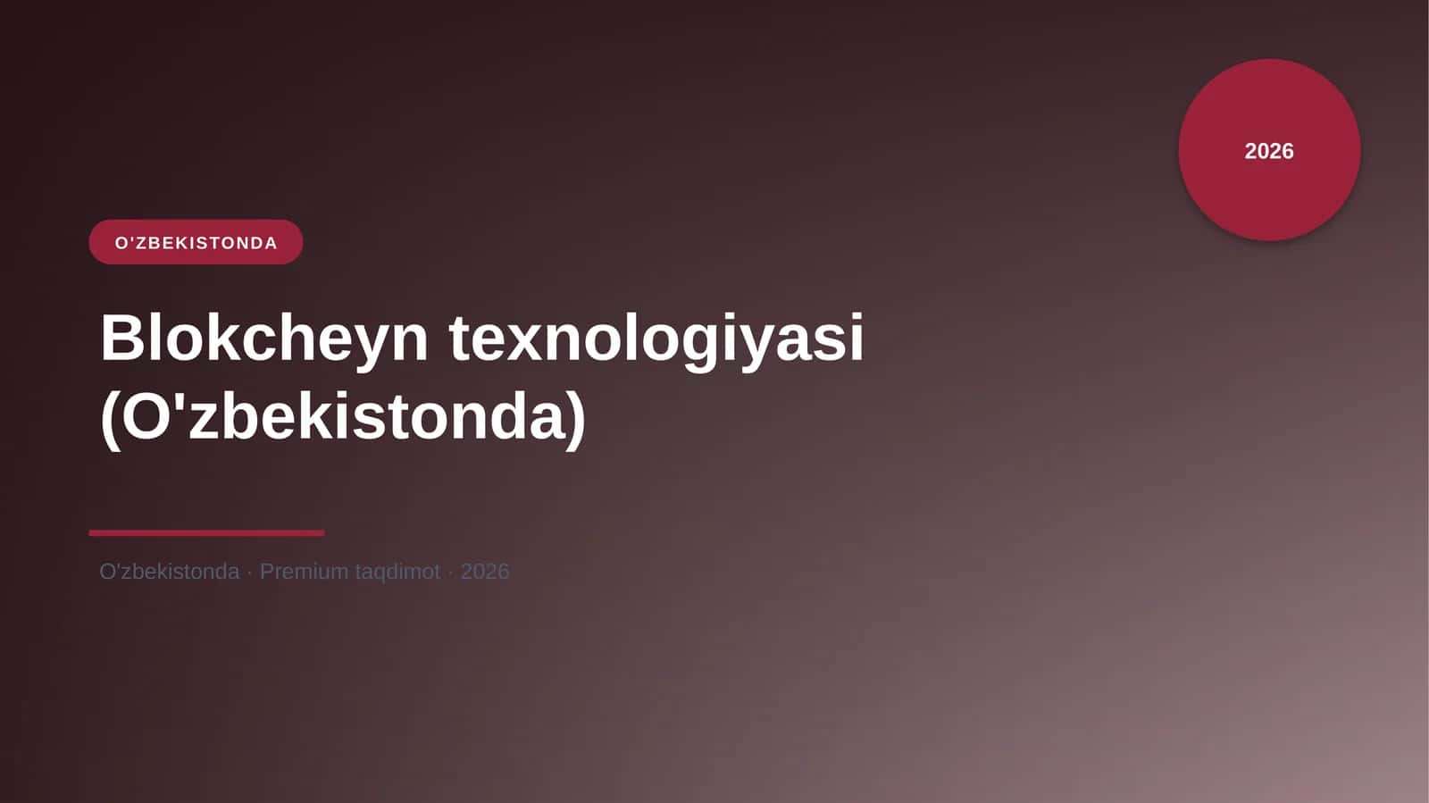 Blokcheyn texnologiyasi (O'zbekistonda) 1