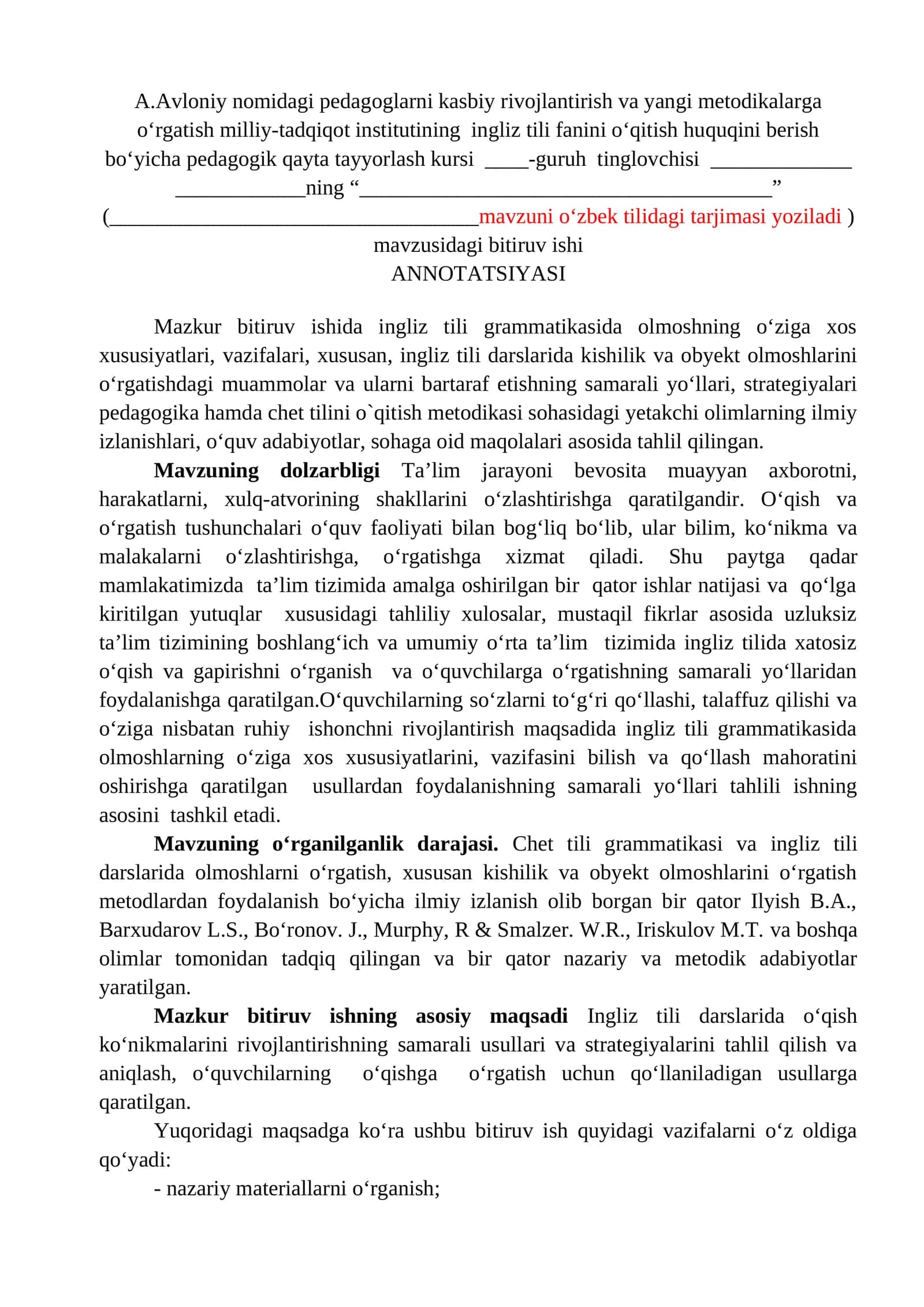Pedagogik Qayta Tayyorlash Kursi 1