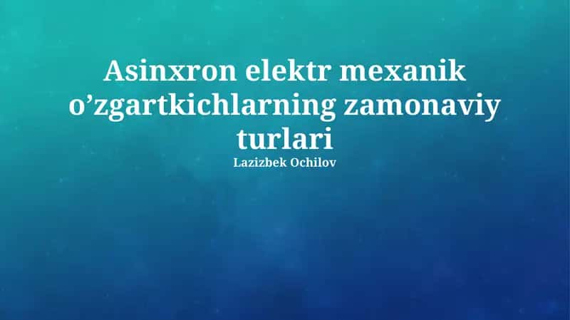 Sensorsiz Boshqarish 1